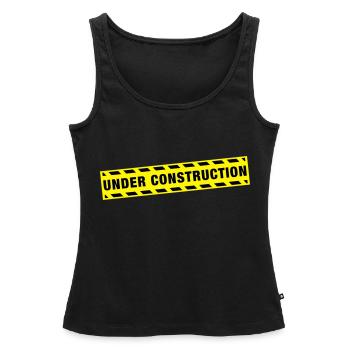 under_construction_de2 - Frauen Premium Organic Tank Top - Schwarz - Vorne - AI Model Female 172 light (172cm)