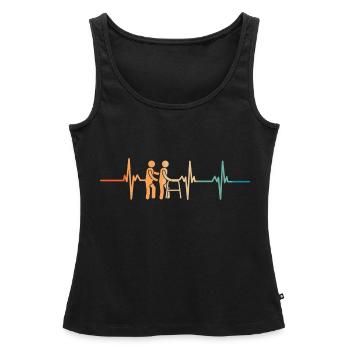 Herzschlag-Physiotherapie - Frauen Premium Organic Tank Top - Schwarz - Vorne - AI Model Female 172 light (172cm)
