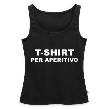 T-shirt pour l’apéritif - Débardeur bio Premium Femme - noir - Devant - AI Model Female 172 light (172cm)