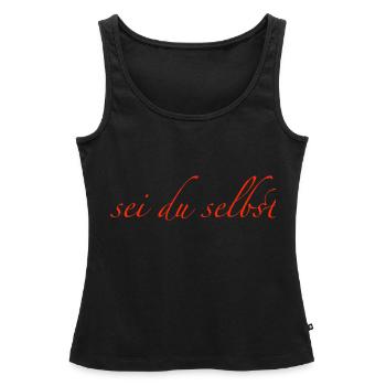 sei du selbst - Frauen Premium Organic Tank Top - Schwarz - Vorne - AI Model Female 172 light (172cm)