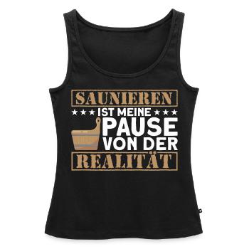 Saunagänger Sauna Aufguss Sauna Geschenk - Frauen Premium Organic Tank Top - Schwarz - Vorne - AI Model Female 172 light (172cm)