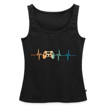 heartbeat game console - Women’s Premium Organic Tank top - black - Front - AI Model Female 172 light (172cm)