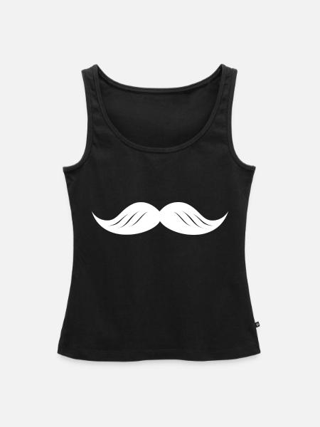 Moustache weiß - Frauen Premium Organic Tank Top - Schwarz