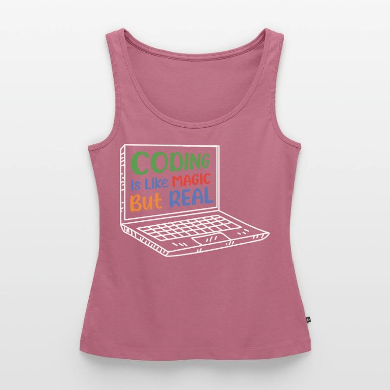 Coding Is Like Magic Coder Programmer Computer Gee Frauen Premium Organic Tank Top