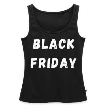 Schwarzer Freitag weiß - Frauen Premium Organic Tank Top - Schwarz - Vorne - AI Model Female 172 light (172cm)