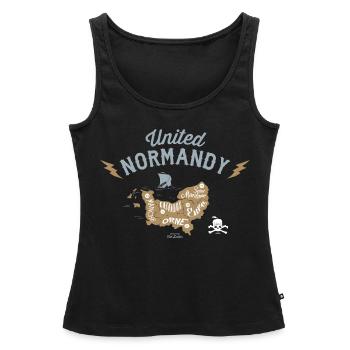 United Normandy - Débardeur bio Premium Femme - noir - Devant - AI Model Female 172 light (172cm)