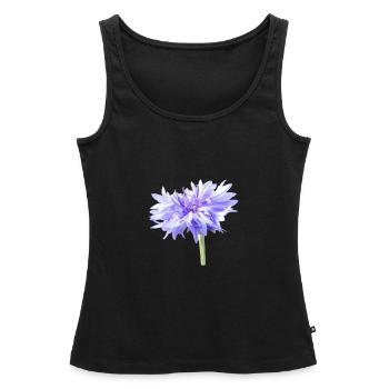 Lila Blume - Frauen Premium Organic Tank Top - Schwarz - Vorne - AI Model Female 172 light (172cm)