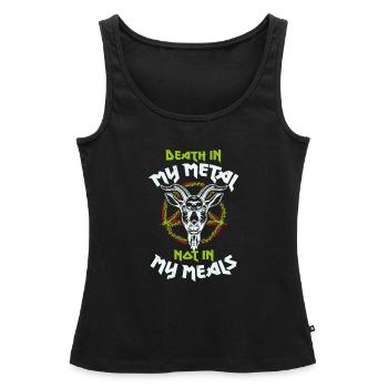 Death in my Metal not in my Meals - Vegan Veganer - Frauen Premium Organic Tank Top - Schwarz - Vorne - AI Model Female 172 light (172cm)