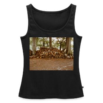 Bois dans la forêt - Débardeur bio Premium Femme - noir - Devant - AI Model Female 172 light (172cm)
