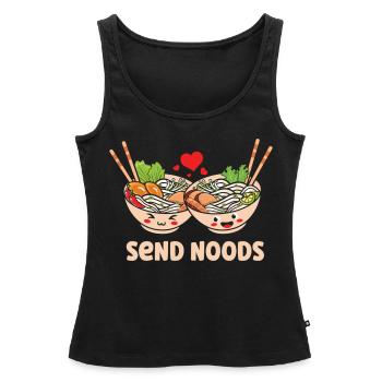 Envoyer des nouilles Pho Soup Kawaii Ramen - Débardeur bio Premium Femme - noir - Devant - AI Model Female 172 light (172cm)