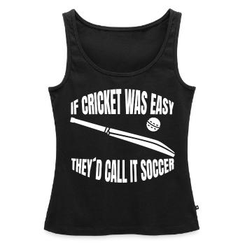Cricket Cricket Équipe de cricket Équipe de cricket - Débardeur bio Premium Femme - noir - Devant - AI Model Female 172 light (172cm)