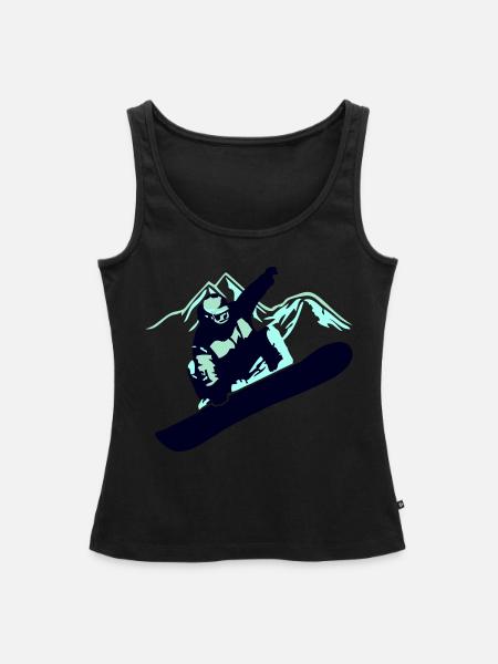 Snowboarder Mountain - Frauen Premium Organic Tank Top - Schwarz
