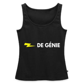 éclair de génie - Débardeur bio Premium Femme - noir - Devant - AI Model Female 172 light (172cm)