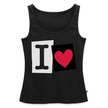 I Love (cutter font) - Frauen Premium Organic Tank Top - Schwarz - Vorne - AI Model Female 172 light (172cm)