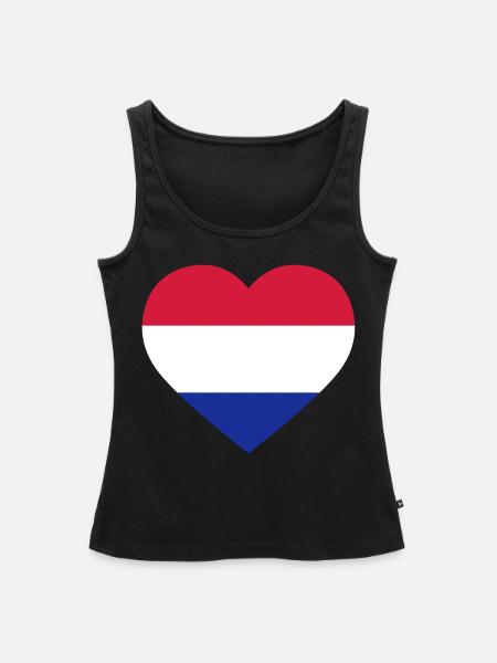 Netherlands Heart - Frauen Premium Organic Tank Top - Schwarz
