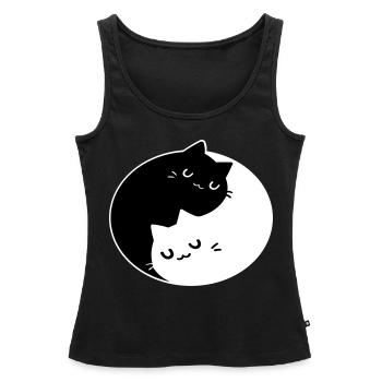 Chat souriant de Ying Yang - Karma - Débardeur bio Premium Femme - noir - Devant - AI Model Female 172 light (172cm)
