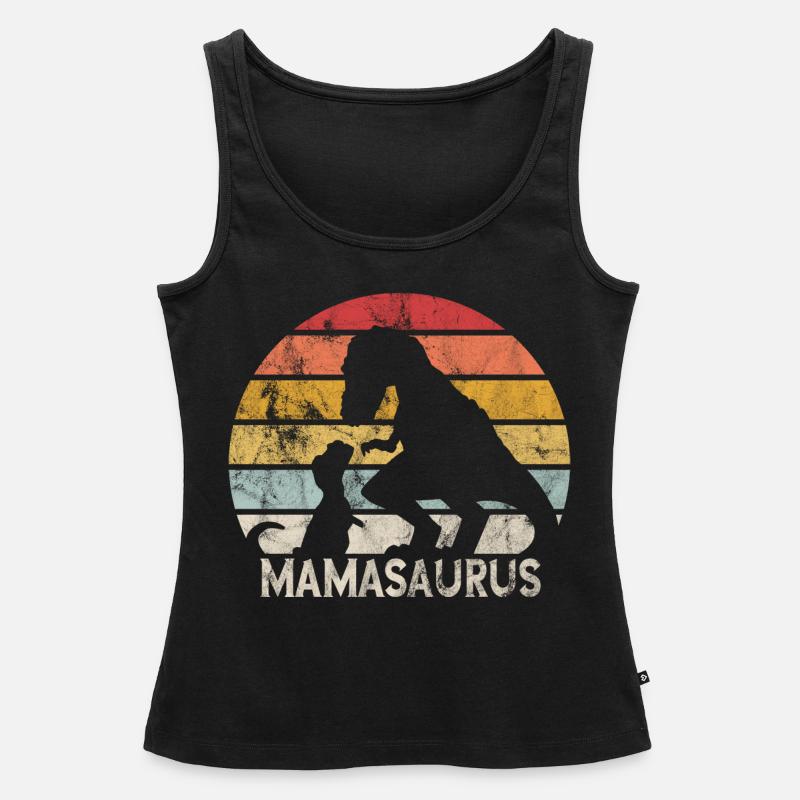 Retro Mamasaurus Mama Muttertagsgeschenk - Frauen Premium Organic Tank Top - Schwarz