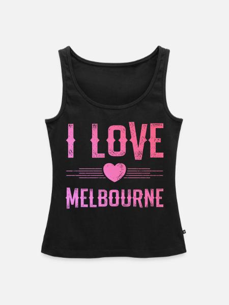 I Love Melbourne - Frauen Premium Organic Tank Top - Schwarz