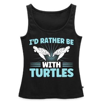 Sea turtles Turtle keeping Sea shell - Women’s Premium Organic Tank top - black - Front - AI Model Female 172 light (172cm)