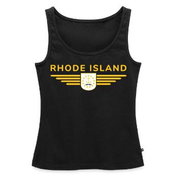 T-shirt Rhode Island Fan – Élégant et unique - Débardeur bio Premium Femme - noir - Devant - AI Model Female 172 light (172cm)