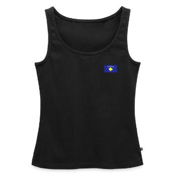 Drapeau du Kosovo - Débardeur bio Premium Femme - noir - Devant - AI Model Female 172 light (172cm)
