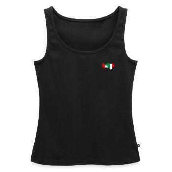 United Arab Emirates Italy Flag Heart - Women’s Premium Organic Tank top - black - Front - AI Model Female 172 light (172cm)