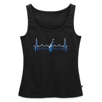 Heart and guitar - guitar player gift - Women’s Premium Organic Tank top - black - Front - AI Model Female 172 light (172cm)