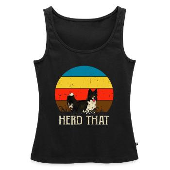 Herd that - Saying for shepherd and dog - Women’s Premium Organic Tank top - black - Front - AI Model Female 172 light (172cm)