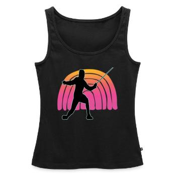 Escrime Escrime Escrime sportive - Débardeur bio Premium Femme - noir - Devant - AI Model Female 172 light (172cm)