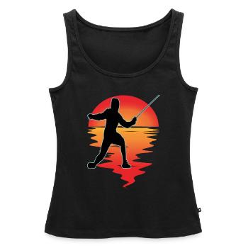 Escrime Escrime Escrime sportive - Débardeur bio Premium Femme - noir - Devant - AI Model Female 172 light (172cm)