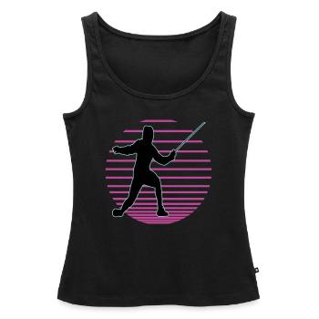 Escrime Escrime Escrime sportive - Débardeur bio Premium Femme - noir - Devant - AI Model Female 172 light (172cm)