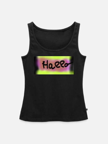 hallo - Frauen Premium Organic Tank Top - Schwarz