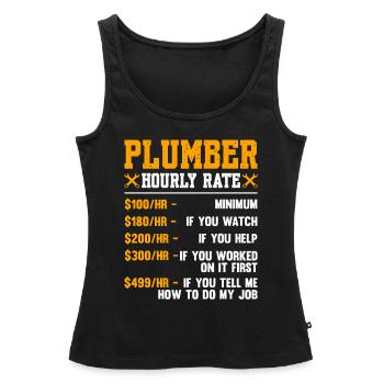 Plombier Taux horaire - Débardeur bio Premium Femme - noir - Devant - AI Model Female 172 light (172cm)