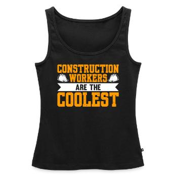 Les travailleurs de la construction sont les plus cool - Débardeur bio Premium Femme - noir - Devant - AI Model Female 172 light (172cm)