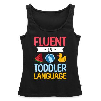 Au Pair Fille Maternelle Nounou - Débardeur bio Premium Femme - noir - Devant - AI Model Female 172 light (172cm)