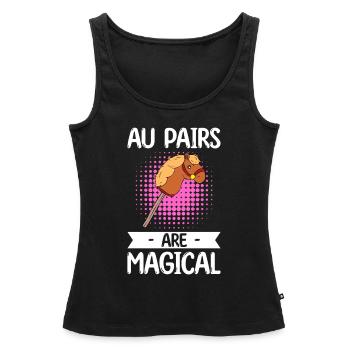 Au Pair Fille Maternelle Nounou - Débardeur bio Premium Femme - noir - Devant - AI Model Female 172 light (172cm)