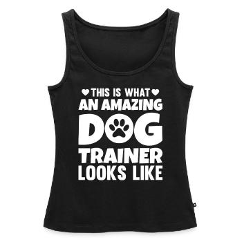 Dresseur canin école canine sports canins - Débardeur bio Premium Femme - noir - Devant - AI Model Female 172 light (172cm)