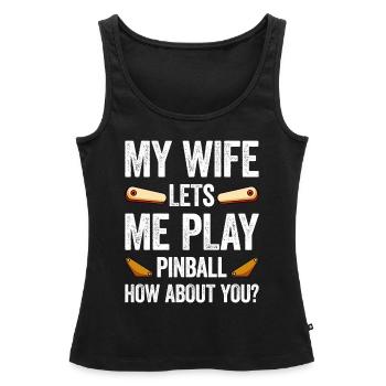 Pinball Machine Pinball Machine - Women’s Premium Organic Tank top - black - Front - AI Model Female 172 light (172cm)