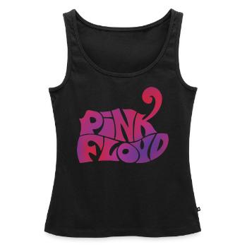 Pink Floyd Schriftzug Pink - Frauen Premium Organic Tank Top - Schwarz - Vorne - AI Model Female 172 light (172cm)