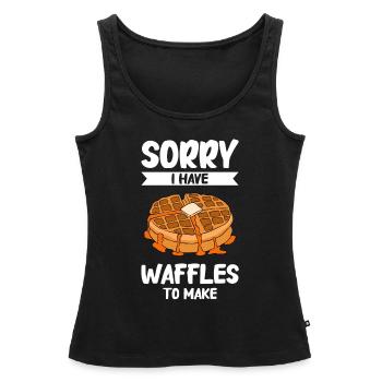 Waffle making waffle maker - Women’s Premium Organic Tank top - black - Front - AI Model Female 172 light (172cm)