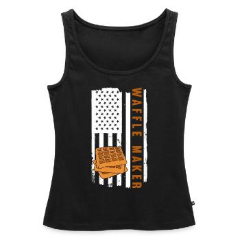 Waffle making waffle maker - Women’s Premium Organic Tank top - black - Front - AI Model Female 172 light (172cm)