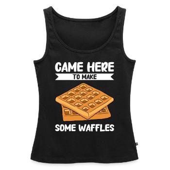 Waffle making waffle maker - Women’s Premium Organic Tank top - black - Front - AI Model Female 172 light (172cm)