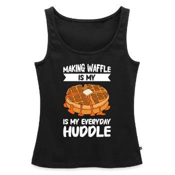 Waffle making waffle maker - Women’s Premium Organic Tank top - black - Front - AI Model Female 172 light (172cm)