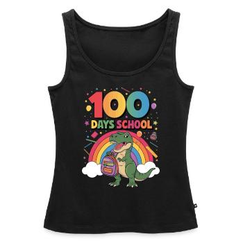 100e jour d’école 100 jour d’école des enfants - Débardeur bio Premium Femme - noir - Devant - AI Model Female 172 light (172cm)