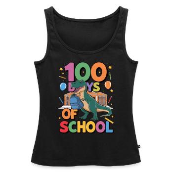 100e jour d’école 100 jour d’école des enfants - Débardeur bio Premium Femme - noir - Devant - AI Model Female 172 light (172cm)