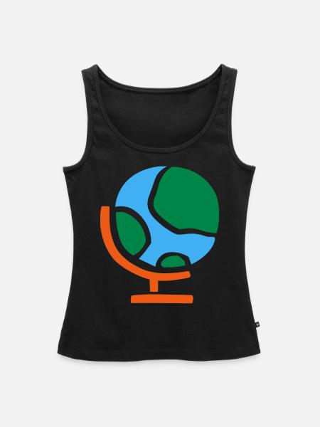 Globus Erde Planet - Frauen Premium Organic Tank Top - Schwarz