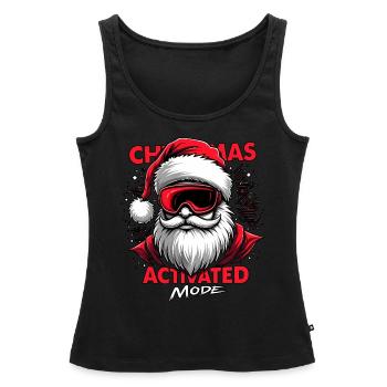 Weihnachtsmann mit Skibrille - Christmas Mode - Frauen Premium Organic Tank Top - Schwarz - Vorne - AI Model Female 172 light (172cm)