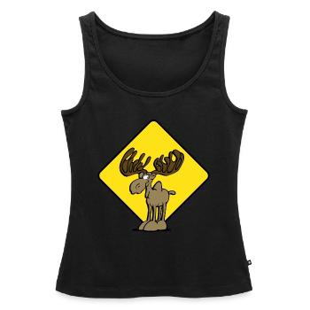 Vorsicht Elch Moose - Frauen Premium Organic Tank Top - Schwarz - Vorne - AI Model Female 172 light (172cm)