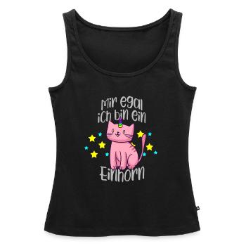 Mir egal ich bin ein Einhorn. Süße Geschenkidee - Frauen Premium Organic Tank Top - Schwarz - Vorne - AI Model Female 172 light (172cm)