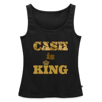 cash is king - Débardeur bio Premium Femme - noir - Devant - AI Model Female 172 light (172cm)